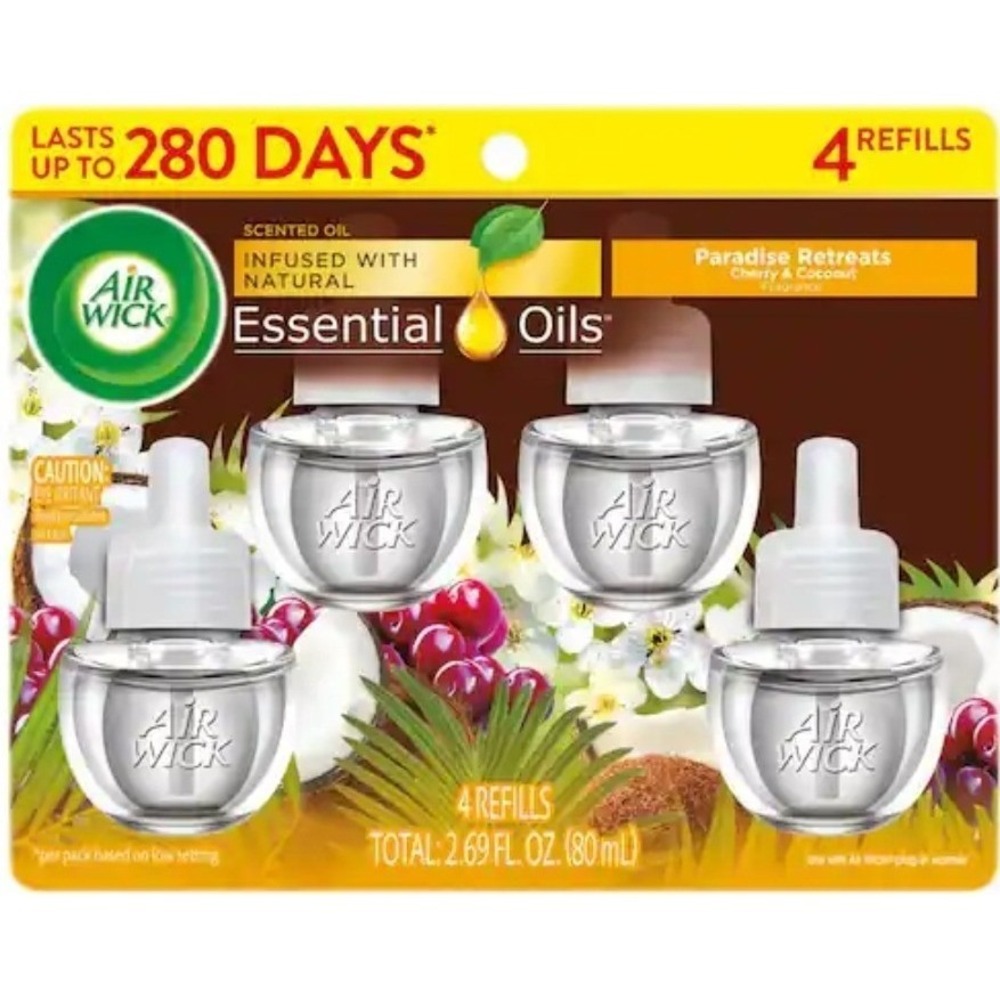 Air Wick Scented Oil Refills Recharges, 4 ct Paradise Retreat #1101,1102,1259